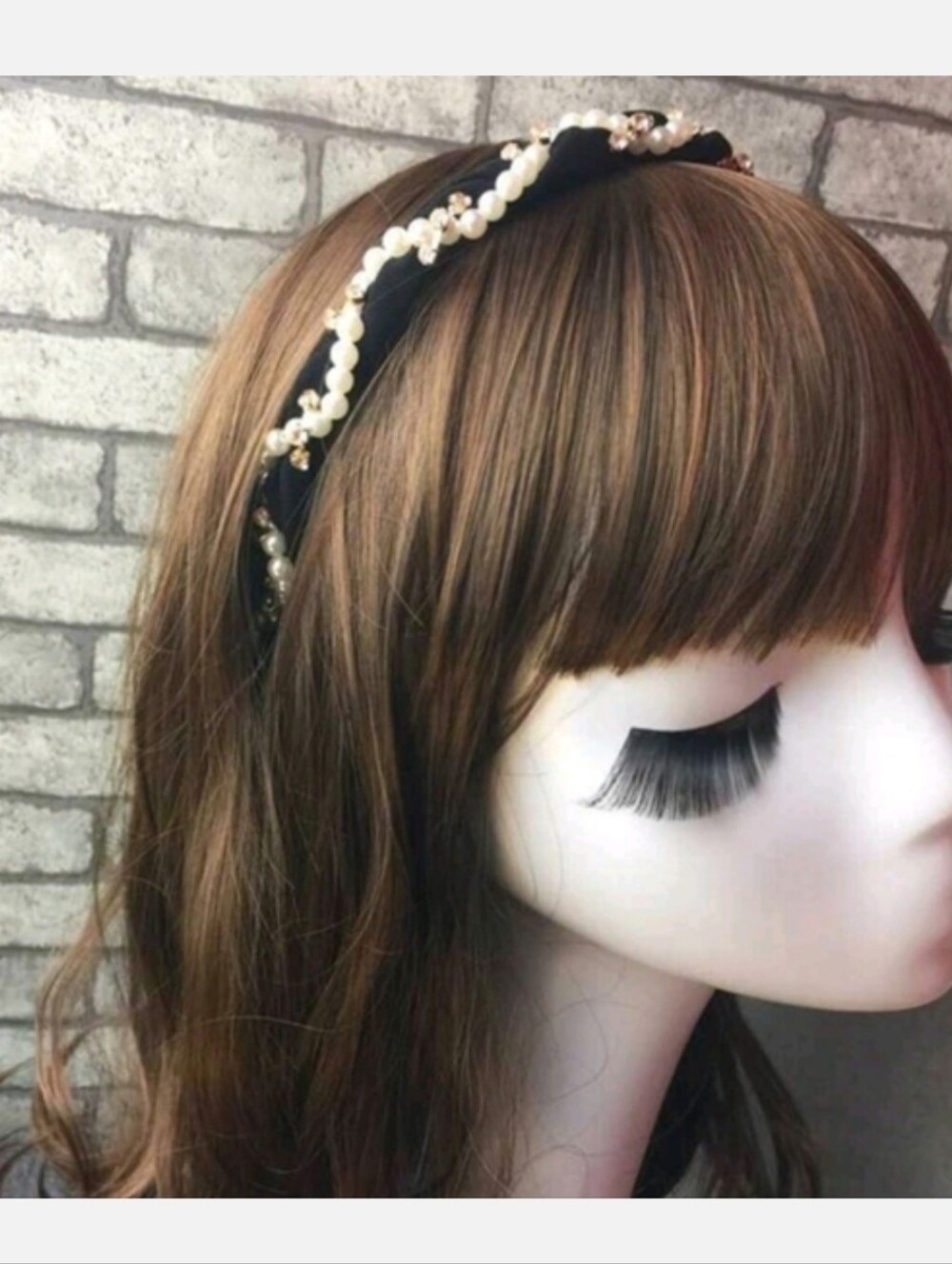 Elegant Black and Gold Pearl Headband